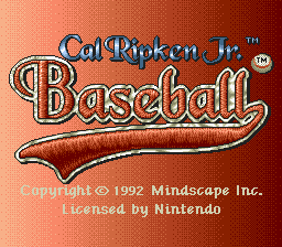 Cal Ripken Jr. Baseball (USA) Title Screen